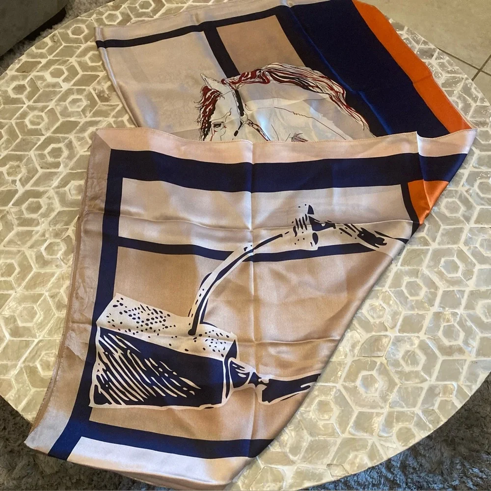 ANDANTINO 100% Pure Mulberry Silk Scarf 35'' Large Square Lightweight Scarf